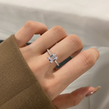 [Am jewelry]2.0 Carat Scintillating Ornate Radiant Cut Party Ring