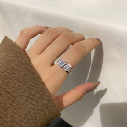 [Am jewelry]2.0 Carat Scintillating Ornate Radiant Cut Party Ring