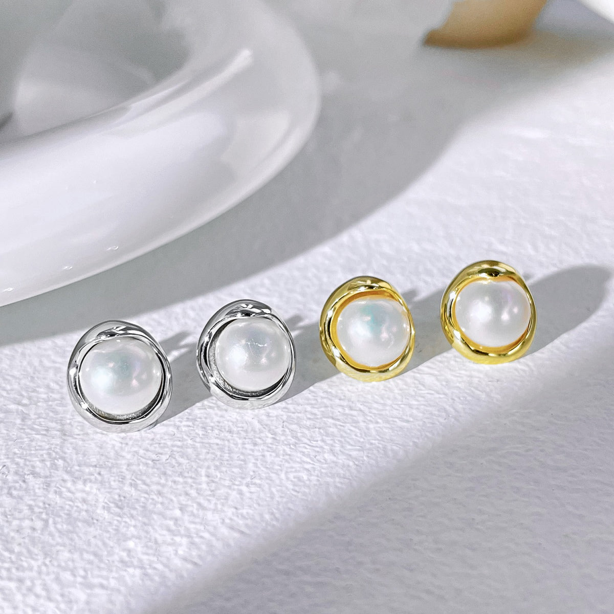 [Am jewelry]Dainty Bread Pearl Earrings