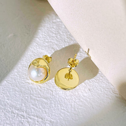 [Am jewelry]Dainty Bread Pearl Earrings