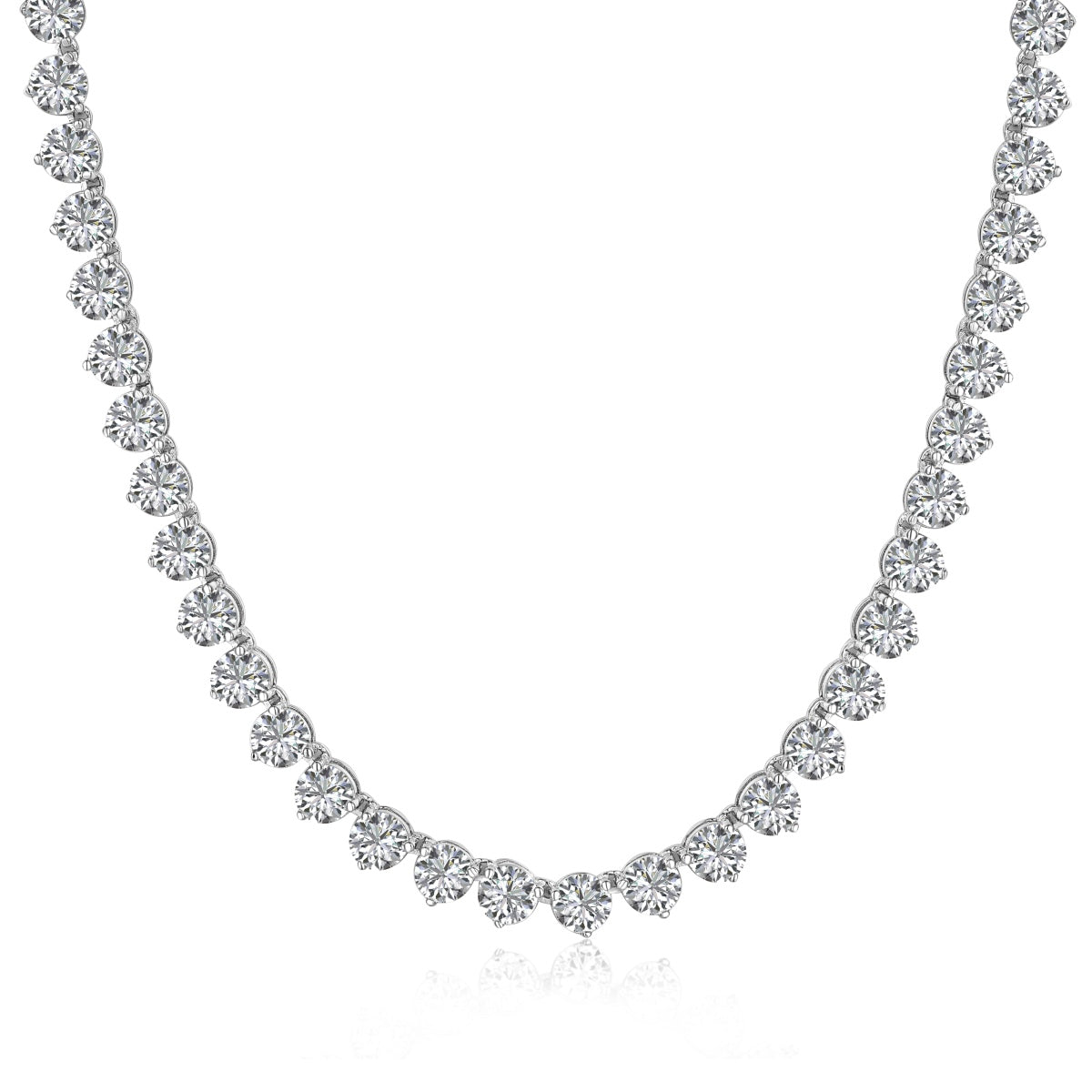 [Am jewelry]Ornate Heart Cut Tennis Necklace