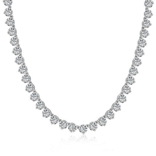 [Am jewelry]Ornate Heart Cut Tennis Necklace