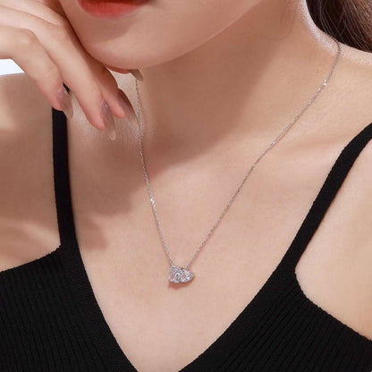 [Am jewelry]Dazzling Square & Heart Shape Necklace
