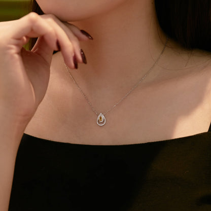 [Am jewelry]Sparkling Pear Cut Necklace
