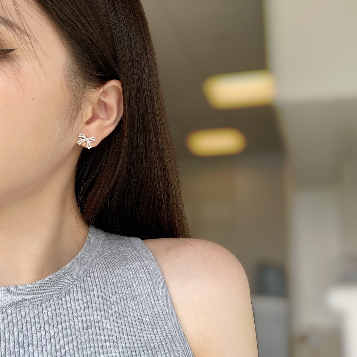 [Am jewelry]Dainty Bow Shape Earrings