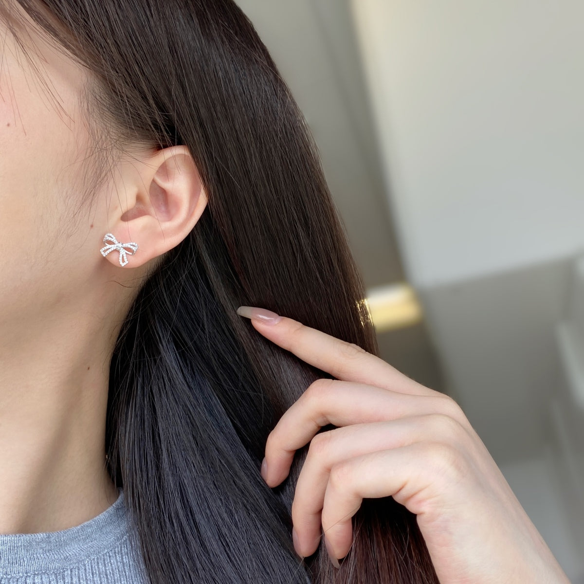 [Am jewelry]Dainty Bow Shape Earrings