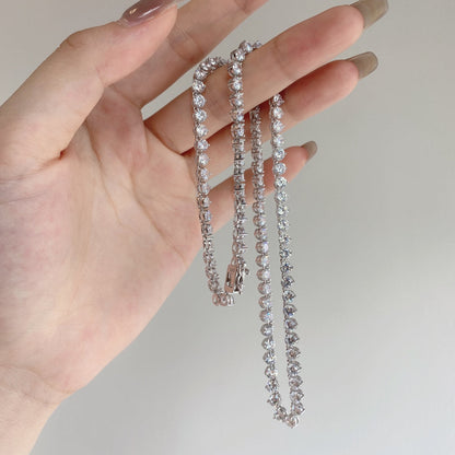 [Am jewelry]Ornate Heart Cut Tennis Necklace