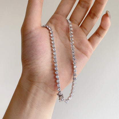 [Am jewelry]Ornate Heart Cut Tennis Necklace