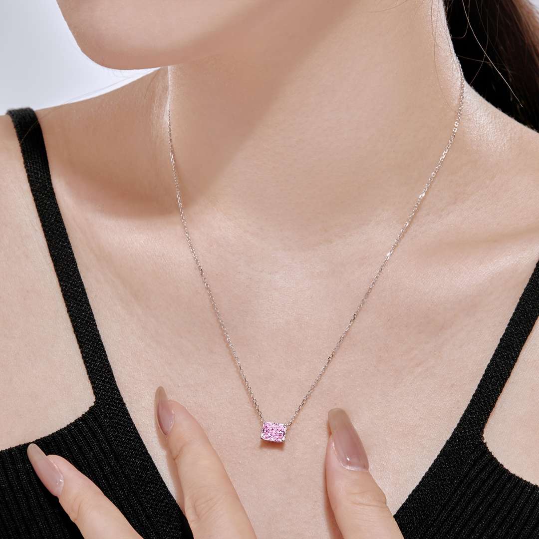 [Am jewelry]Luxurious Square Shape Colorful Necalack