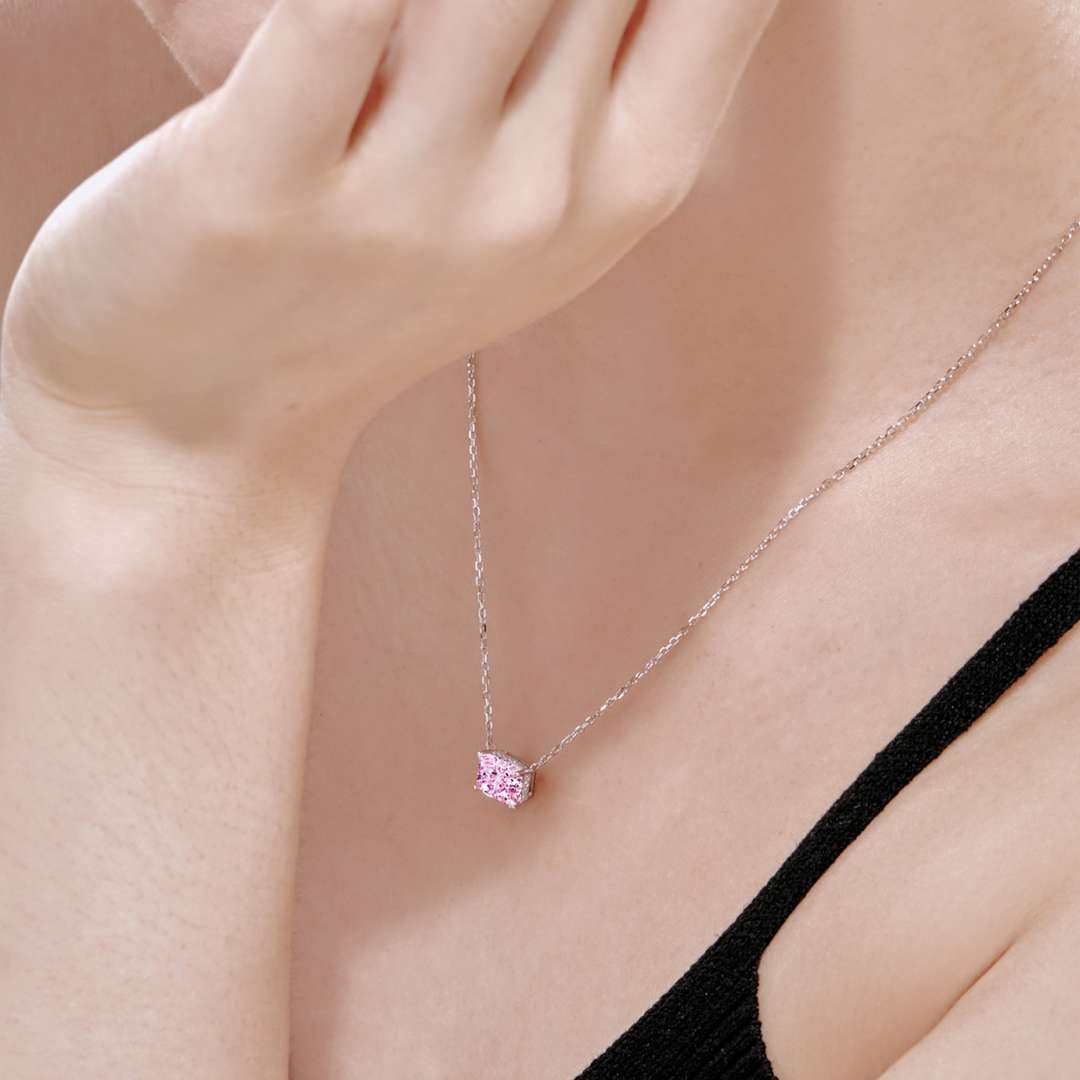 [Am jewelry]Luxurious Square Shape Colorful Necalack