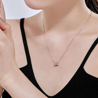 [Am jewelry]Luxurious Square Shape Colorful Necalack