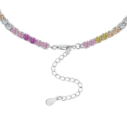[Am jewelry]Delicate Colorful Tennis Necklace