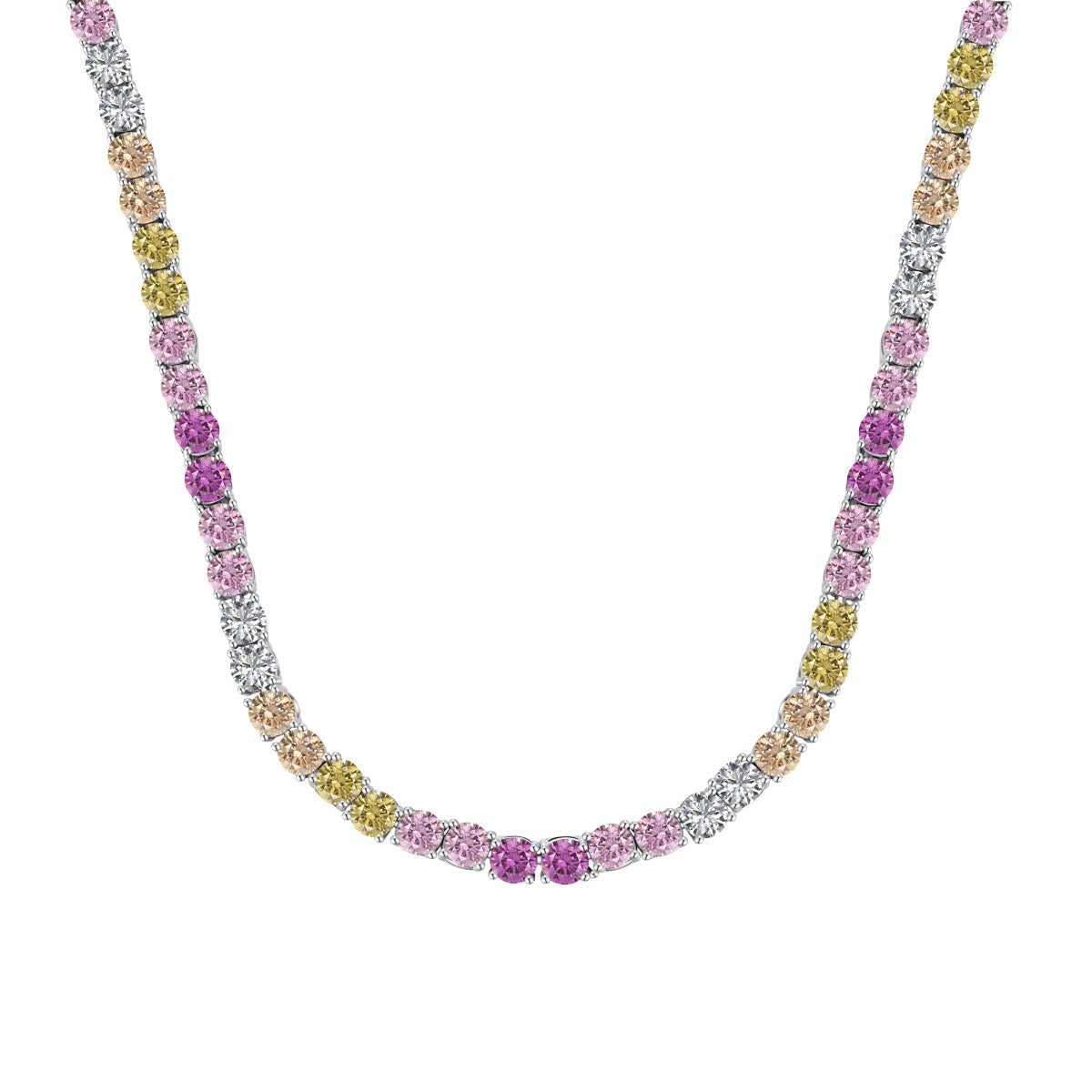 [Am jewelry]Delicate Colorful Tennis Necklace