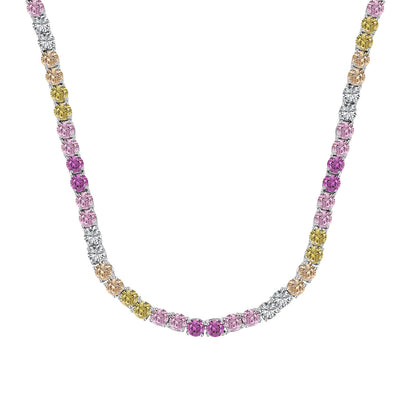 [Am jewelry]Delicate Colorful Tennis Necklace