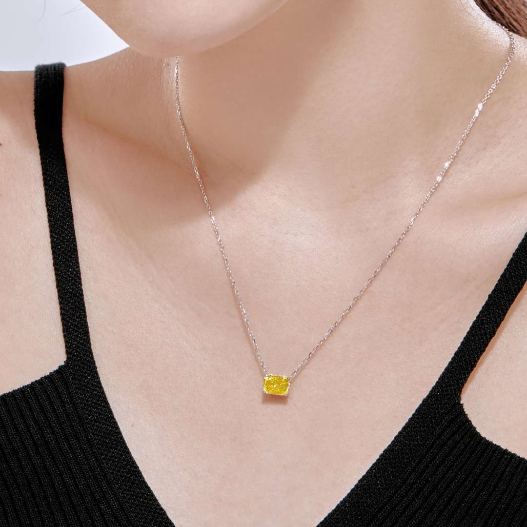 [Am jewelry]Luxurious Square Shape Colorful Necalack