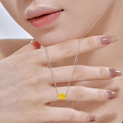 [Am jewelry]Luxurious Square Shape Colorful Necalack