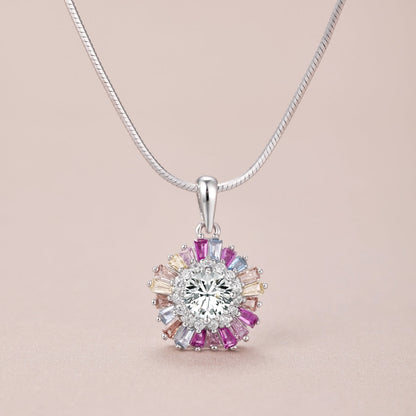 [Am jewelry]Charming Flower Colorful Necklace