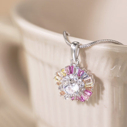 [Am jewelry]Charming Flower Colorful Necklace