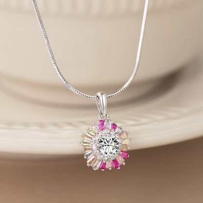 [Am jewelry]Charming Flower Colorful Necklace