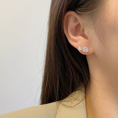 [Am jewelry]Double Heart-Shape Classic Princess Style Earrings