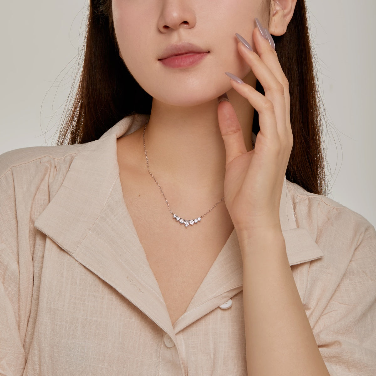 [Am jewelry]Dainty Colorful Heart Necklace