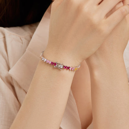 [Am jewelry]Luxurious Colorful Romantic Heart Shape Lover Bracelet