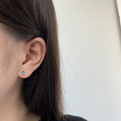 [Am jewelry]Sparkling Colorful Round Shape Earrings