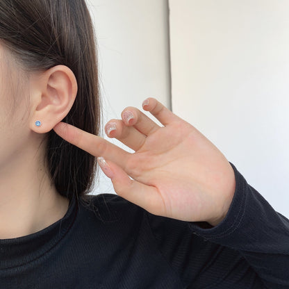 [Am jewelry]Sparkling Colorful Round Shape Earrings
