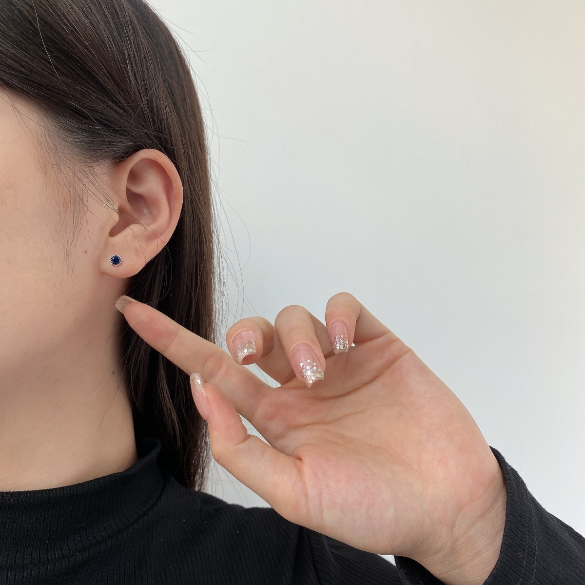 [Am jewelry]Sparkling Colorful Round Shape Earrings