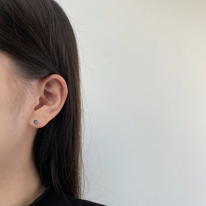 [Am jewelry]Sparkling Colorful Round Shape Earrings