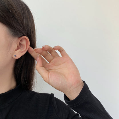 [Am jewelry]Sparkling Colorful Round Shape Earrings