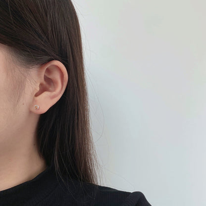 [Am jewelry]Sparkling Colorful Round Shape Earrings
