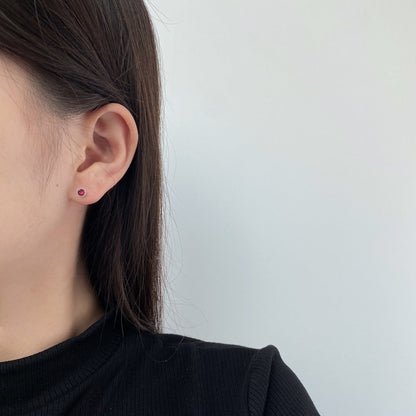 [Am jewelry]Sparkling Colorful Round Shape Earrings