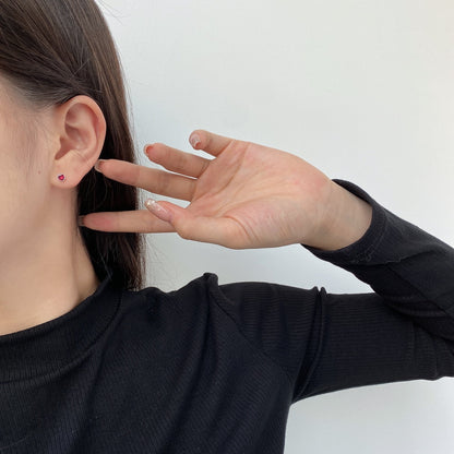 [Am jewelry]Sparkling Colorful Round Shape Earrings