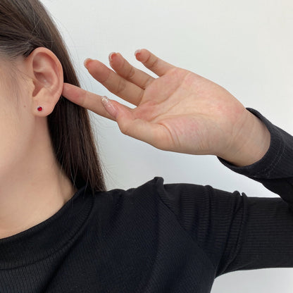 [Am jewelry]Sparkling Colorful Round Shape Earrings