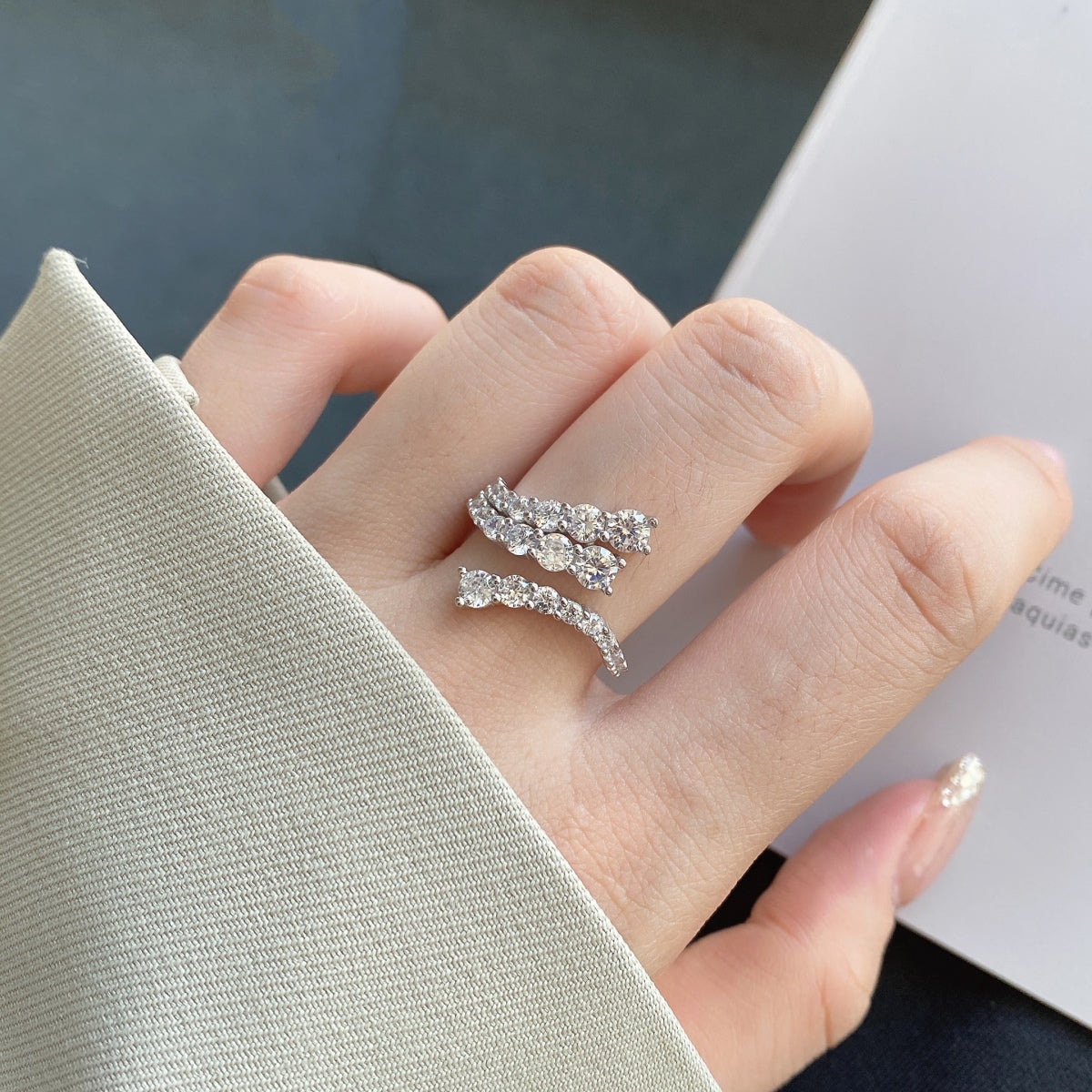 [Am jewelry]Unique Vivid Snake Shape Daily Ring