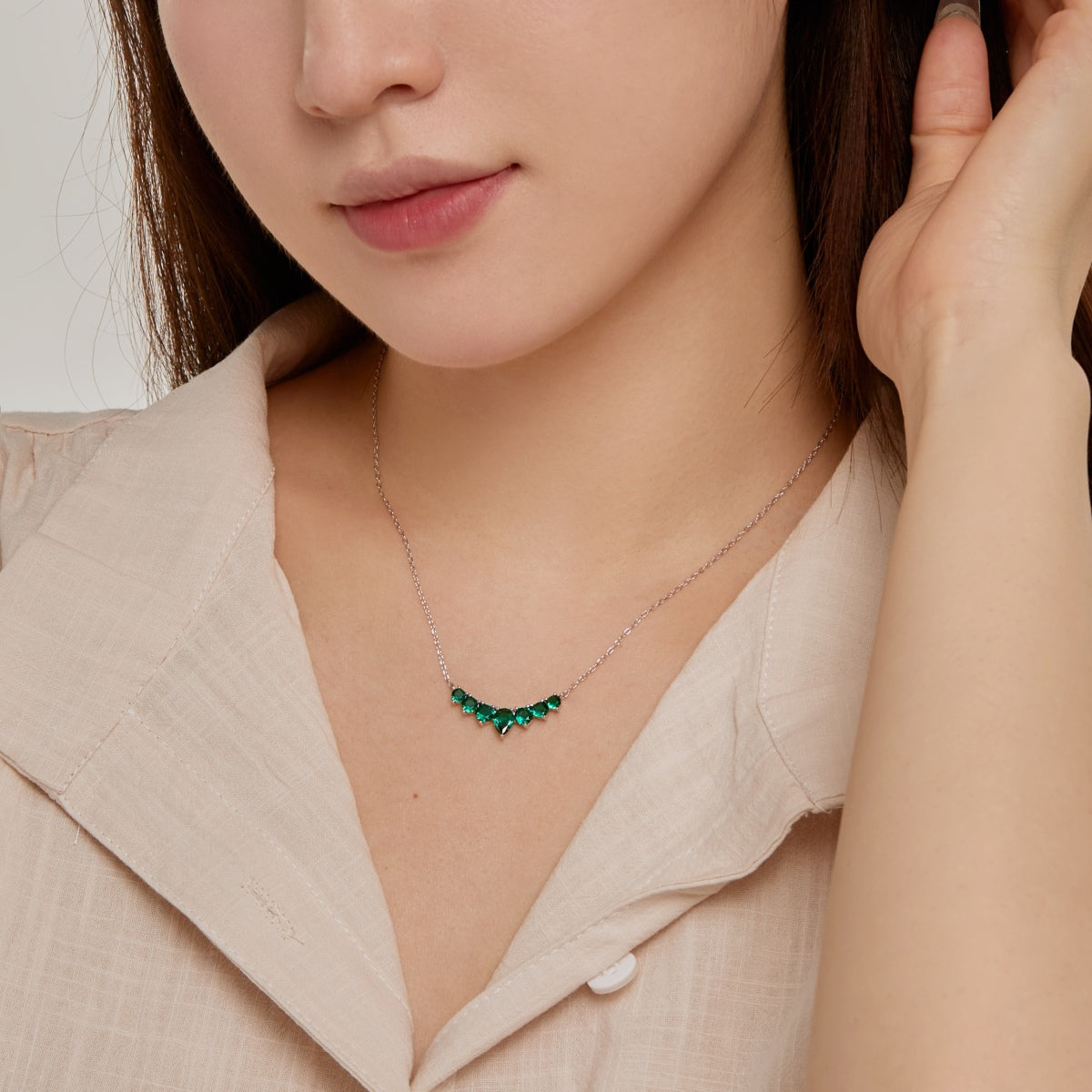 [Am jewelry]Dainty Colorful Heart Necklace