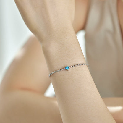 [Am jewelry]0.5 Carat Elegant Romantic Heart Shape Lover Bracelet