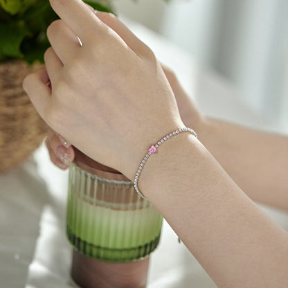 [Am jewelry]0.5 Carat Elegant Romantic Heart Shape Lover Bracelet