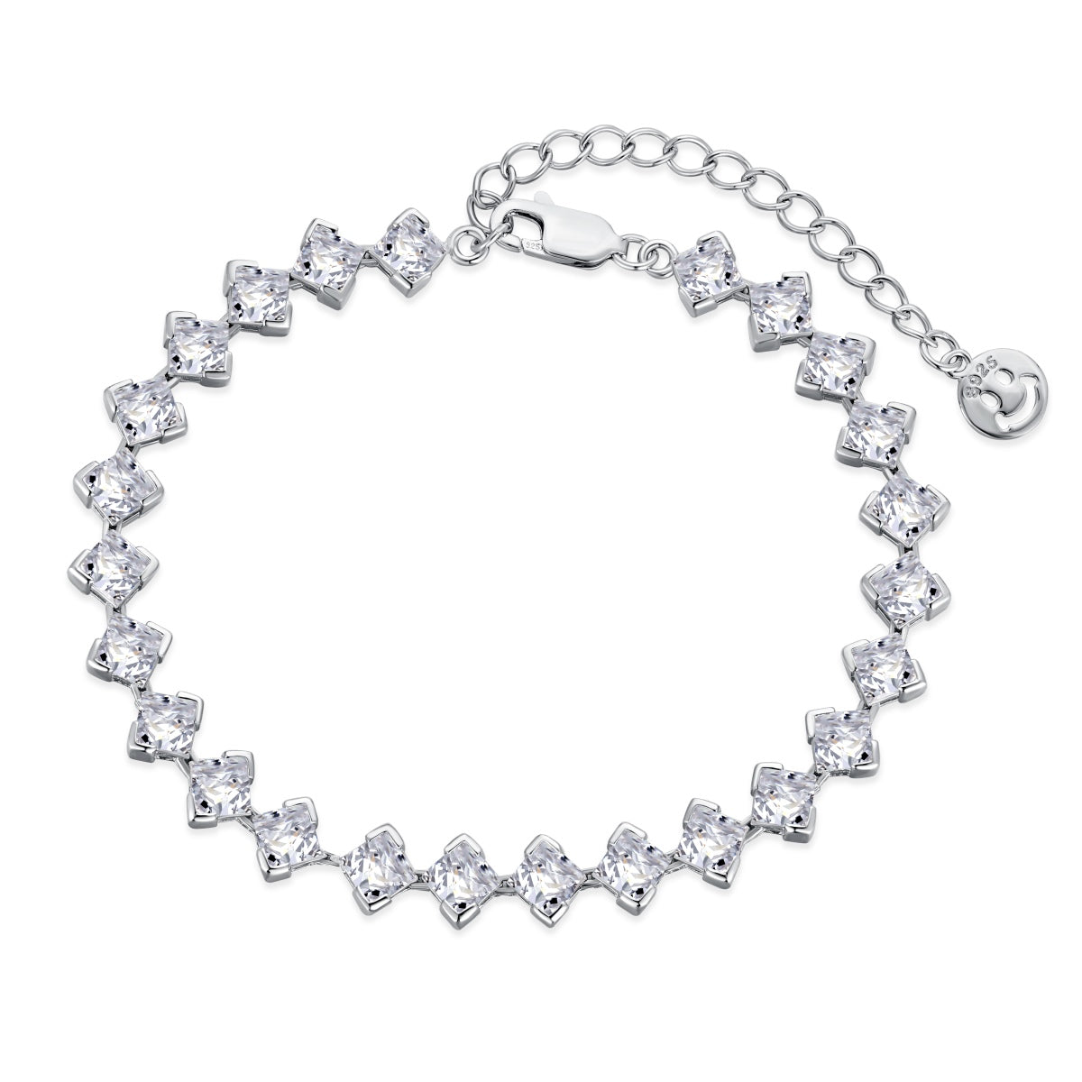 [Am jewelry]0.5 Carat Ornate Princess Cut Daily Bracelet