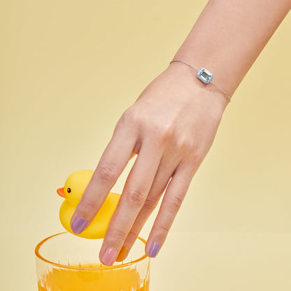 [Am jewelry]2.0 Carat Sparkling Colorful Emerald Cut Daily Bracelet
