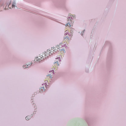 [Am jewelry]Ornate Sparkling Round Cut Party Bracelet