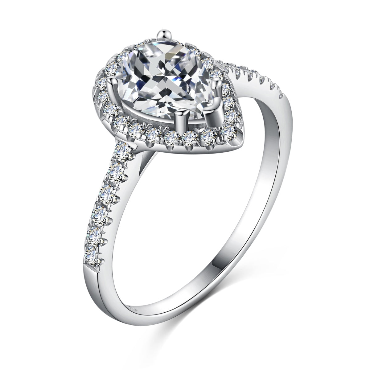 [Am jewelry]1.0 Carat Luxurious Resplendent Water Drop Shape Wedding Ring