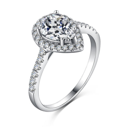 [Am jewelry]1.0 Carat Luxurious Resplendent Water Drop Shape Wedding Ring
