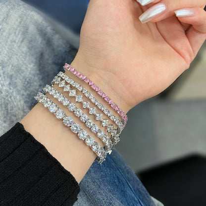 [Am jewelry]0.5 Carat Ornate Princess Cut Daily Bracelet