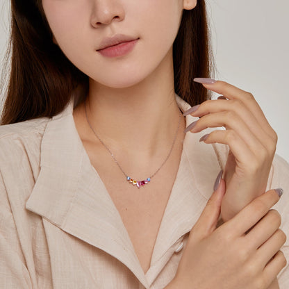 [Am jewelry]Dainty Colorful Heart Necklace