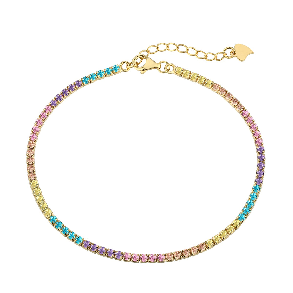 [Am jewelry]Dazzling Colorful Round Cut Daily Bracelet