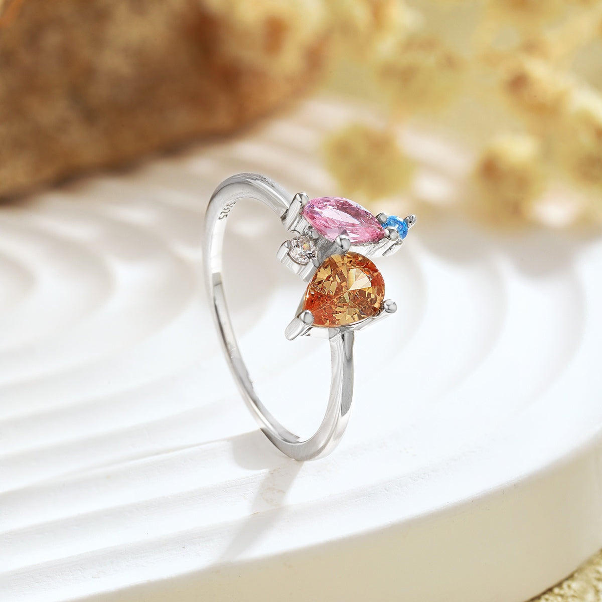 [Am jewelry]Radiant Colorful Multi Cut Daily Ring