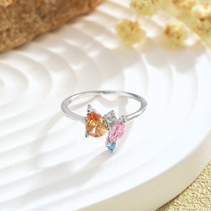 [Am jewelry]Radiant Colorful Multi Cut Daily Ring