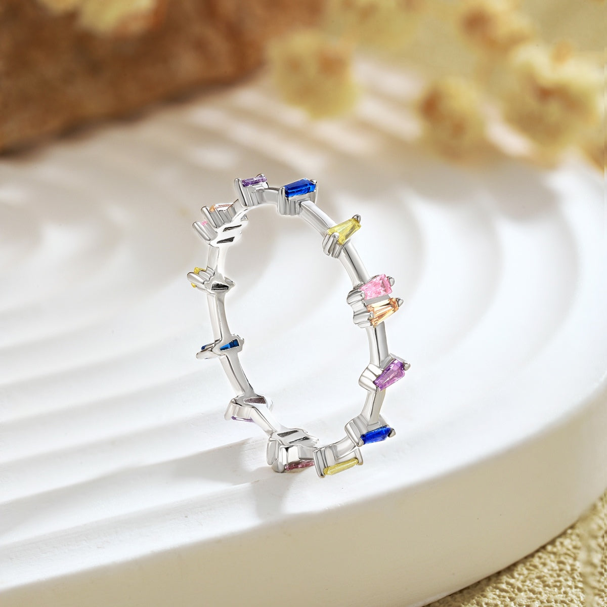 [Am jewelry]Unique Trapezoid Cut Daily Ring